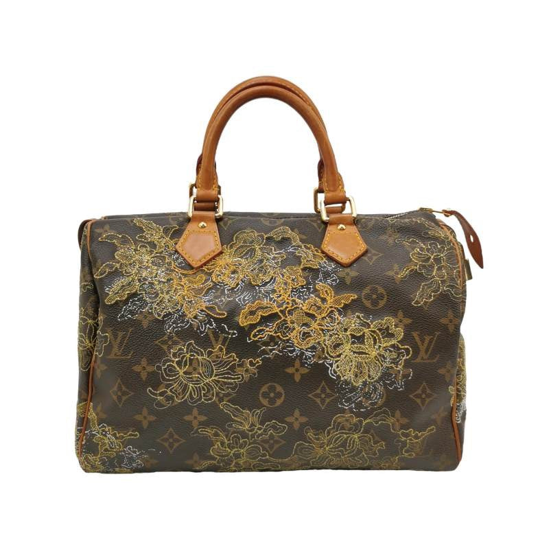 Louis Vuitton (LV) Speedy30 Vegetable Tanned Leather Lava Gilt Embroidered Boston Bag Handbag