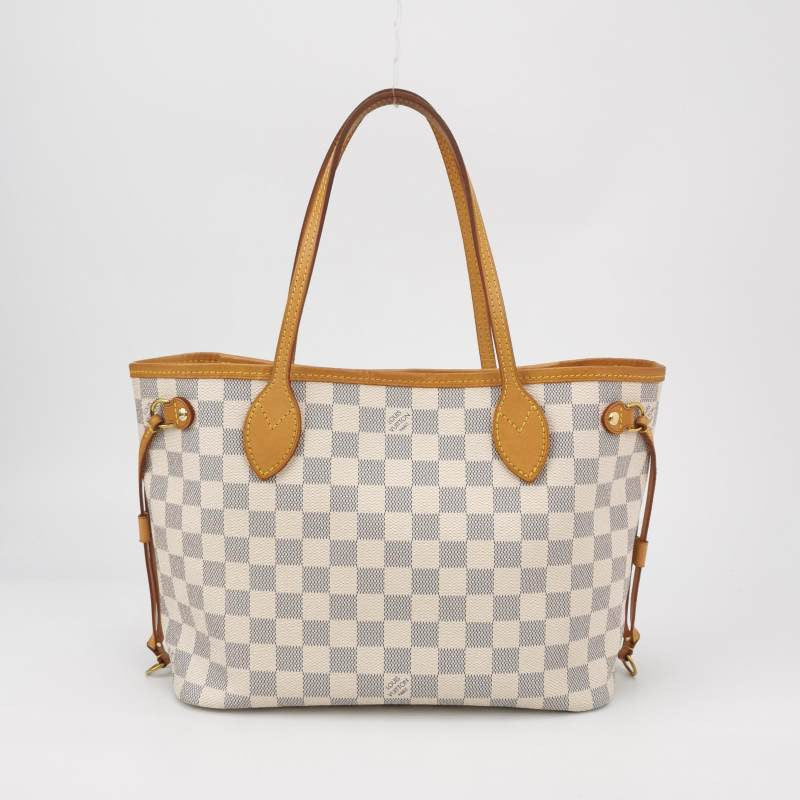 Louis Vuitton (LV) Neverfull Small Vegetable Tanned Leather Checkerboard Checkerboard Drawstring Mother Bag Tote Bag Shoulder Bag