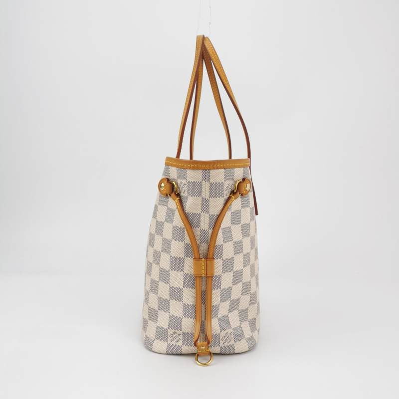 Louis Vuitton (LV) Neverfull Small Vegetable Tanned Leather Checkerboard Checkerboard Drawstring Mother Bag Tote Bag Shoulder Bag