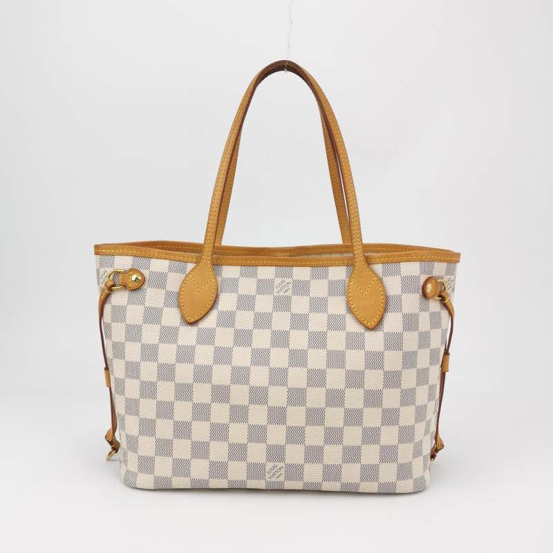 Louis Vuitton (LV) Neverfull Small Vegetable Tanned Leather Checkerboard Checkerboard Drawstring Mother Bag Tote Bag Shoulder Bag