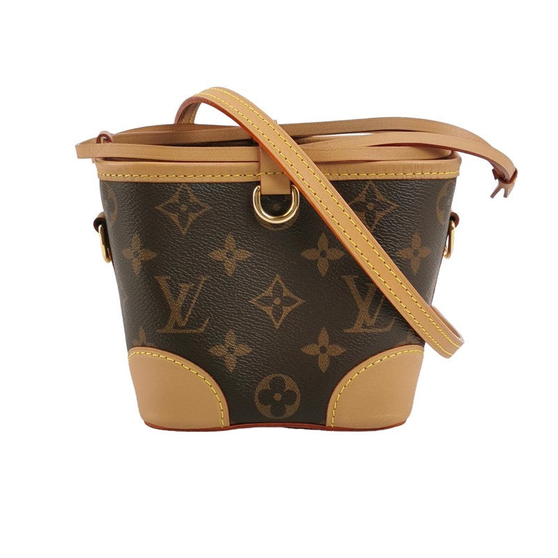 Louis Vuitton (LV) NOÉ PURSENano vegetable tanned leather Monogram print drawstring bucket bag crossbody bag shoulder bag