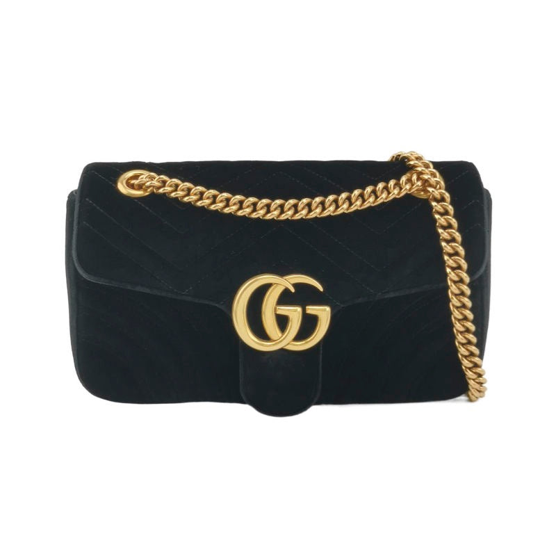 Gucci GG Marmont Small Cowhide Suede V-Pattern Quilted Double G Logo Flap Bag Shoulder Bag