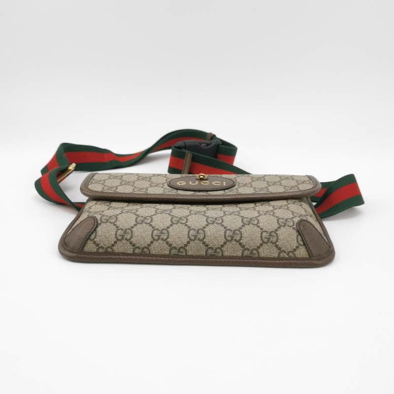 Gucci Neo Vintage Standard Cowhide GG Old Flower Tiger Head Logo Leather Label Waist Bag Chest Bag