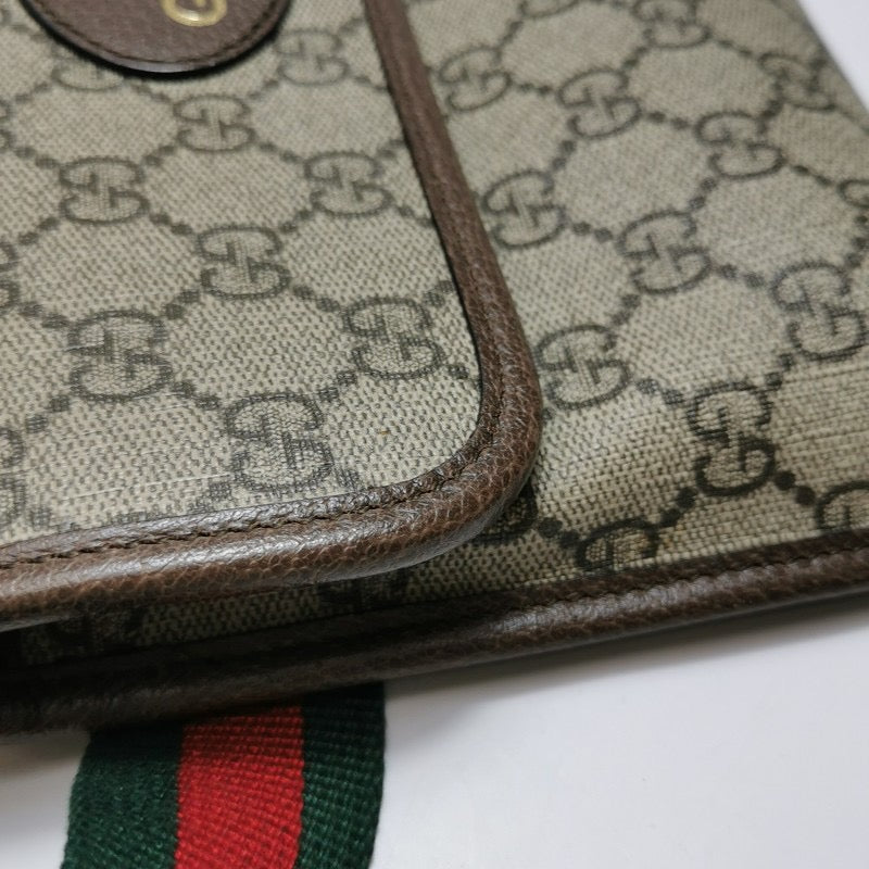 Gucci Neo Vintage Standard Cowhide GG Old Flower Tiger Head Logo Leather Label Waist Bag Chest Bag