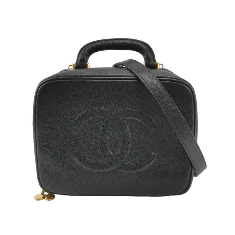 Chanel Litchi grain leather solid color double Clogo antique handbag crossbody bag shoulder bag