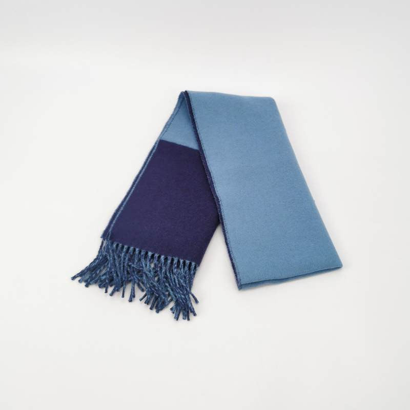 Hermès Cashmere Colorblock Letter Logo Fringe Scarf