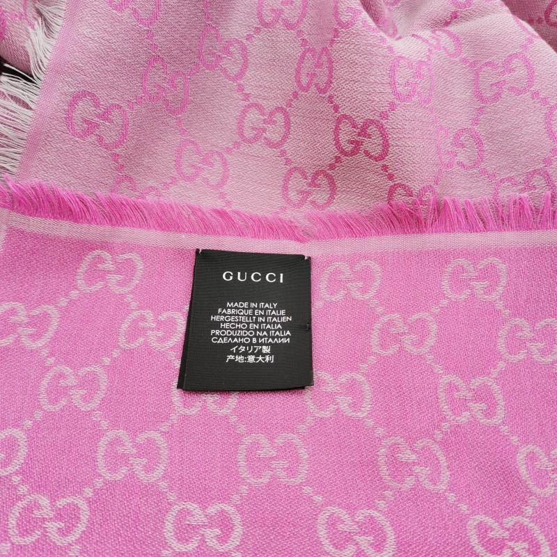 Gucci Wool and Mulberry Silk Blend Double G Old Flower Scarf