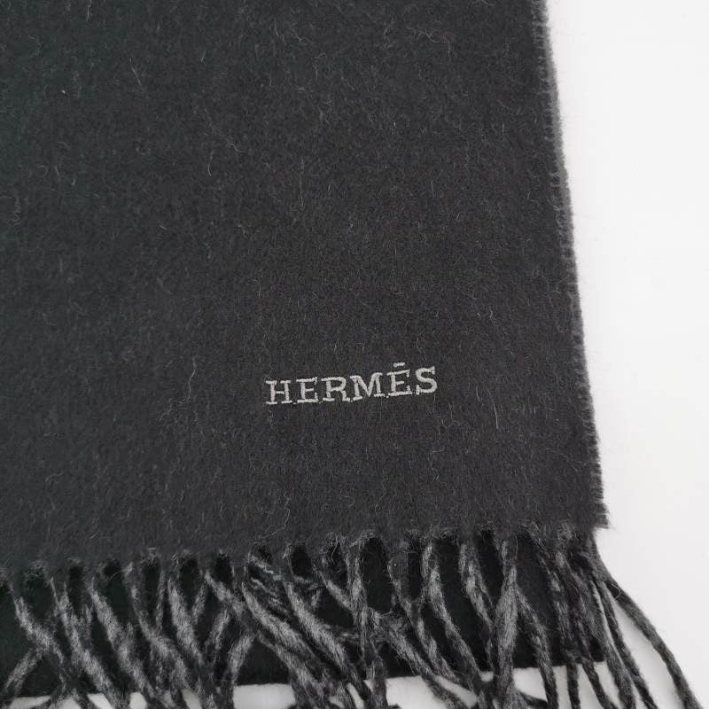 Hermès Echarpe Cashmere Colorblock Fringe Reversible Scarf