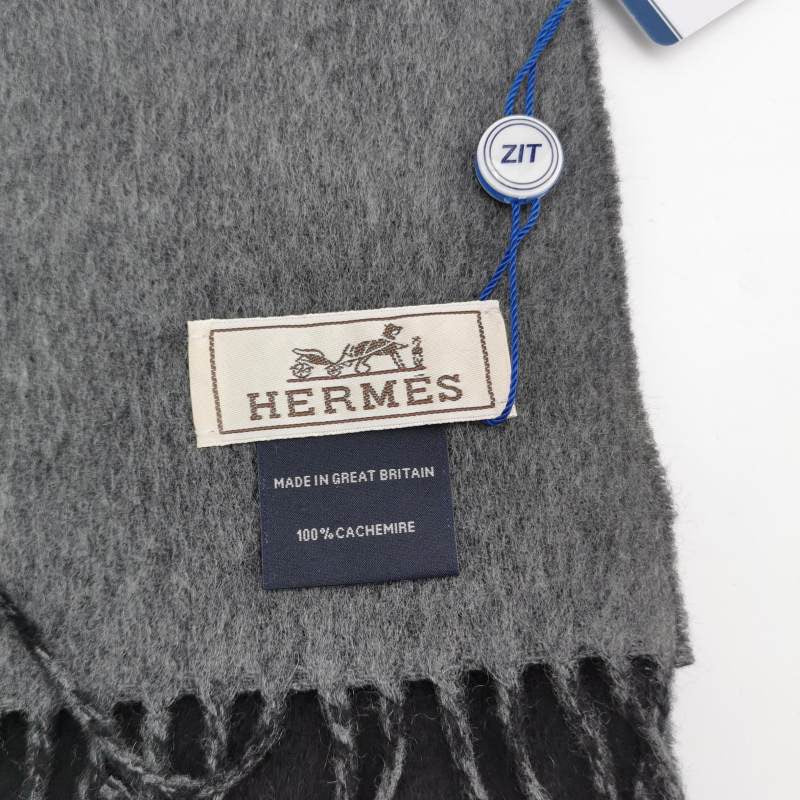 Hermès Echarpe Cashmere Colorblock Fringe Reversible Scarf