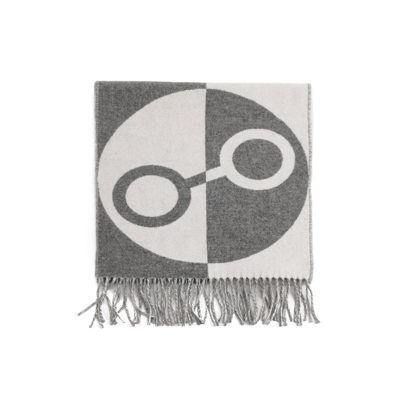 Hermès Cashmere Colorblock Fringe Reversible Scarf