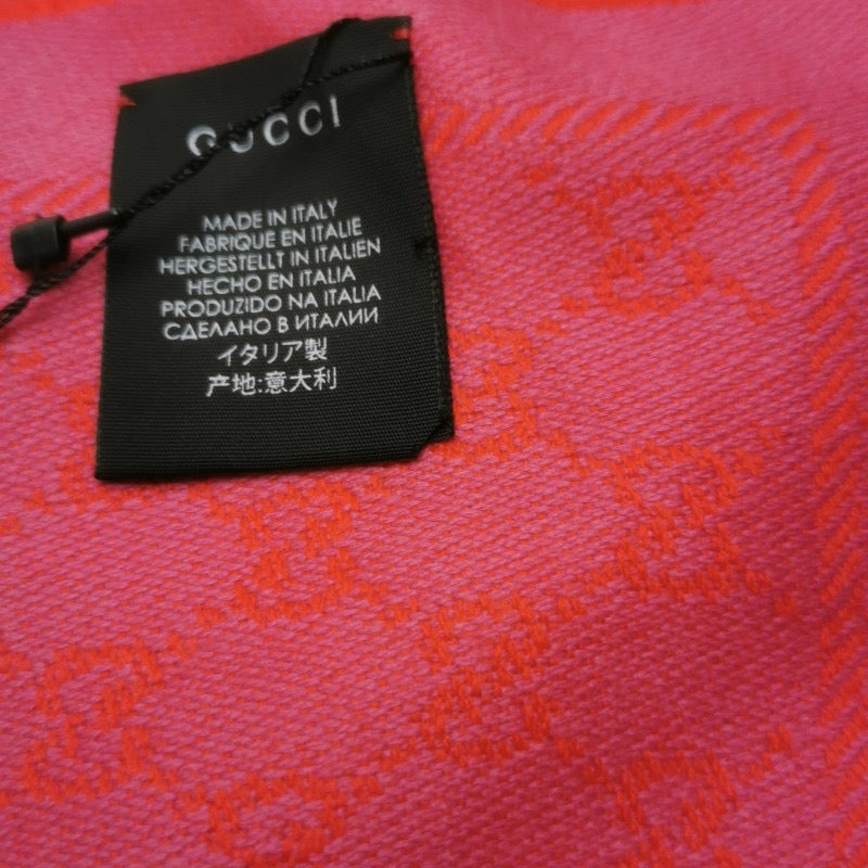 Gucci Wool Double G Old Flower Reversible Scarf