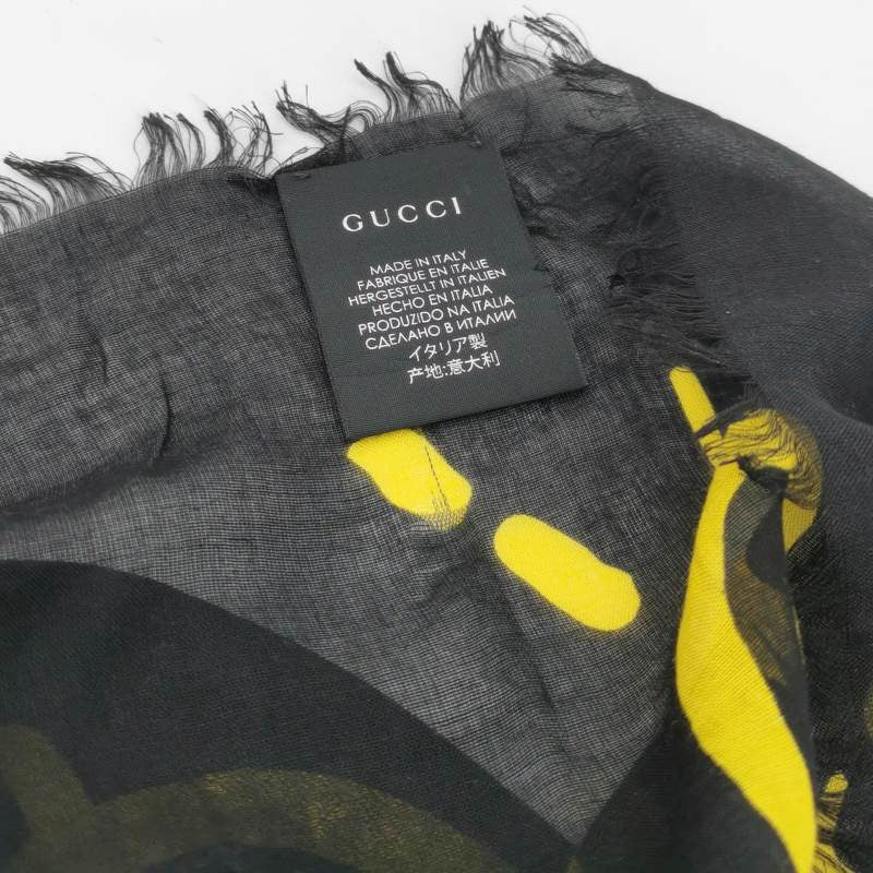 Gucci Mulberry Silk Blend Double G Old Flower Scarf