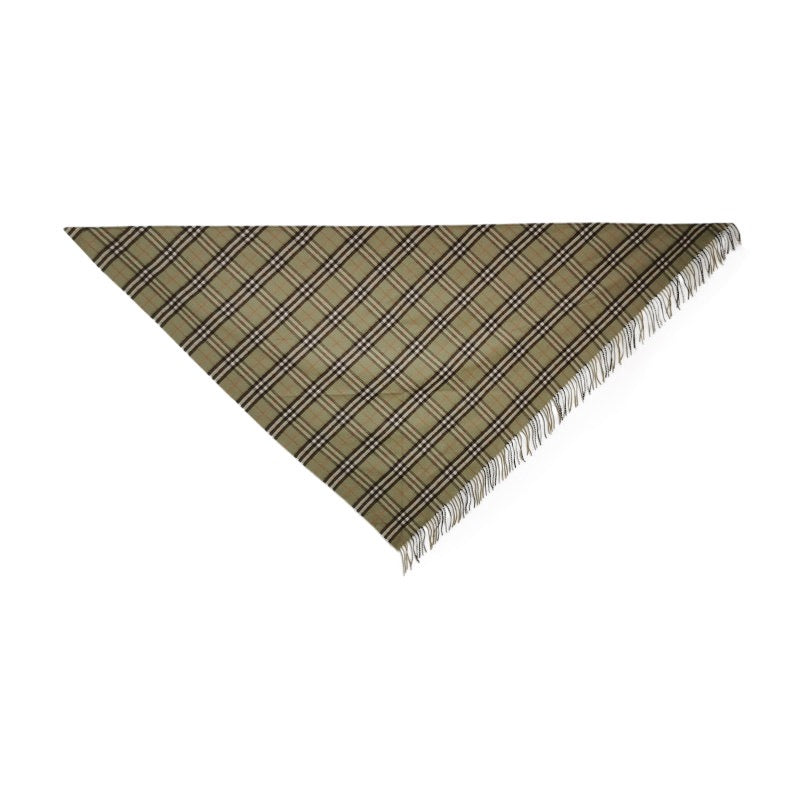 Burberry Cashmere Colorblock Check Tassel Scarf