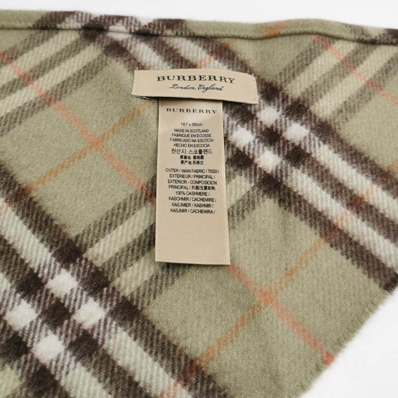 Burberry Cashmere Colorblock Check Tassel Scarf