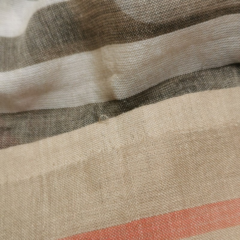 Burberry Wool and Mulberry Silk Blend Colorblock Check Scarf