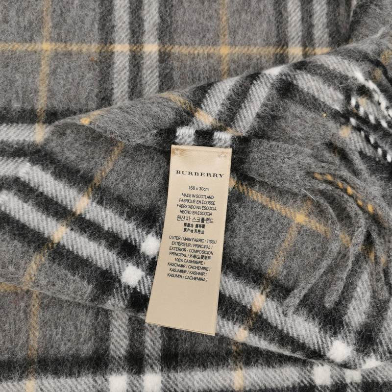 Burberry Cashmere Check Fringe Scarf