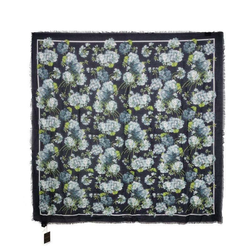 Gucci Mulberry Silk Floral Pattern Scarf