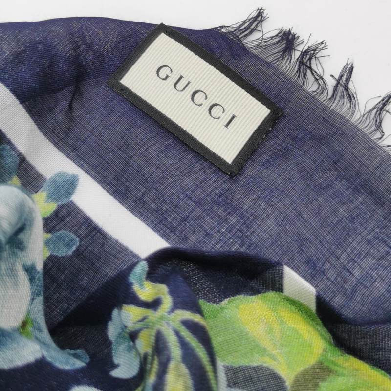 Gucci Mulberry Silk Floral Pattern Scarf