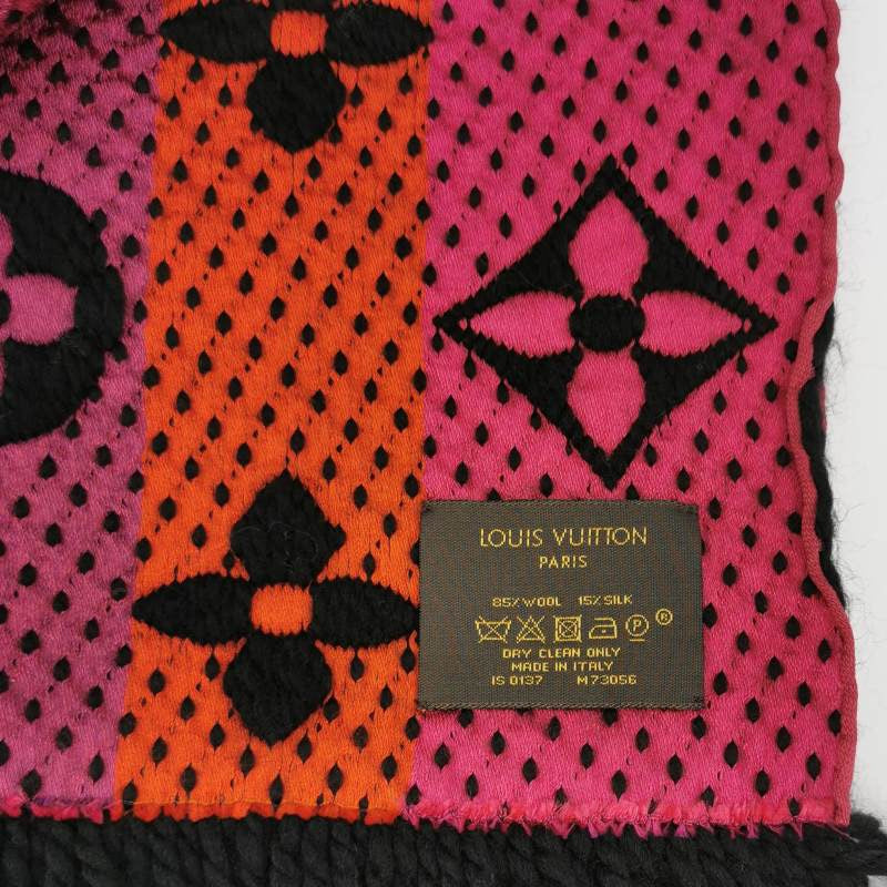 Louis Vuitton (LV) Wool and Mulberry Silk Old Flower Reversible Scarf