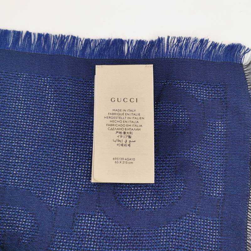 Gucci Silk and Wool Blend Double G Floral Scarf