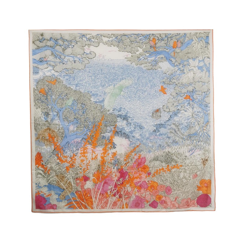 Hermès “Back to Nature” Velvet Blend Printed Scarf