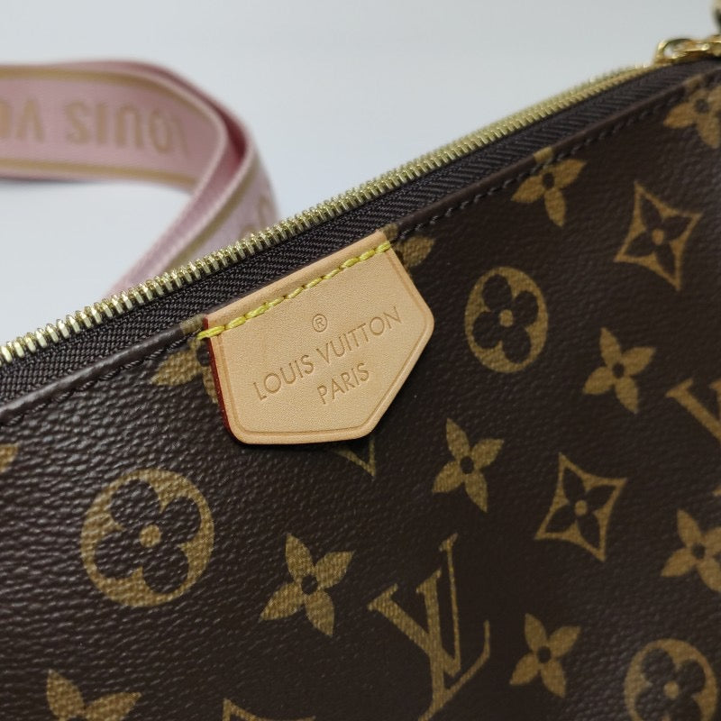 Louis Vuitton (LV) Multi Pochette Accessories 5 in 1 Vegetable Tanned Leather Old Flower Crossbody Bag Mother Bag Shoulder Bag