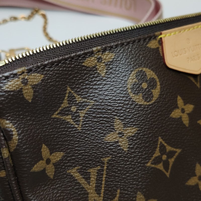 Louis Vuitton (LV) Multi Pochette Accessories 5 in 1 Vegetable Tanned Leather Old Flower Crossbody Bag Mother Bag Shoulder Bag