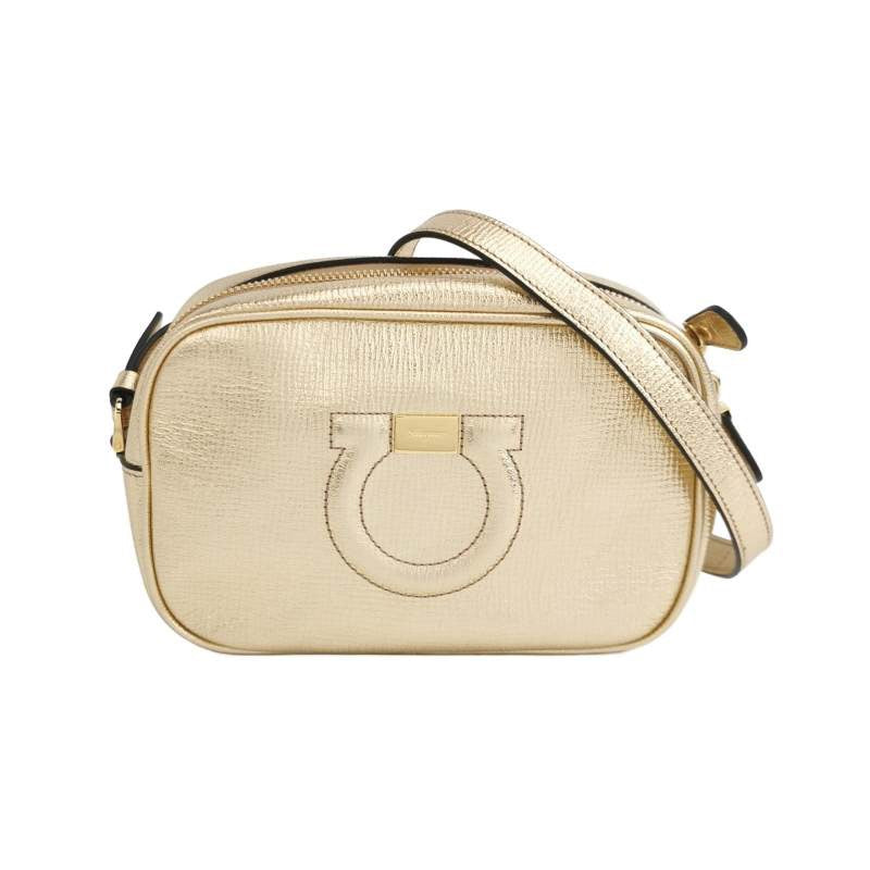 Salvatore Ferragamo Cowhide Solid Color Horseshoe Buckle Logo Crossbody Shoulder Bag